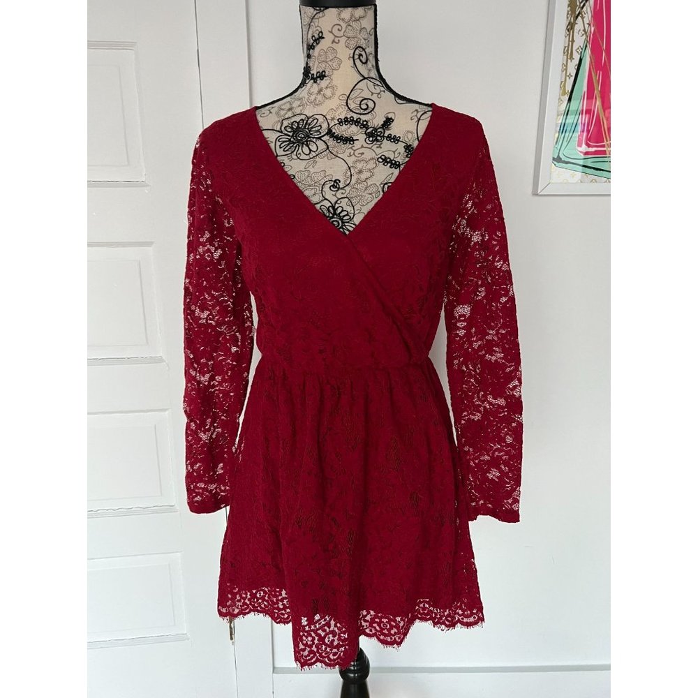 Abercrombie & Fitch Red Lace Dress Sz S